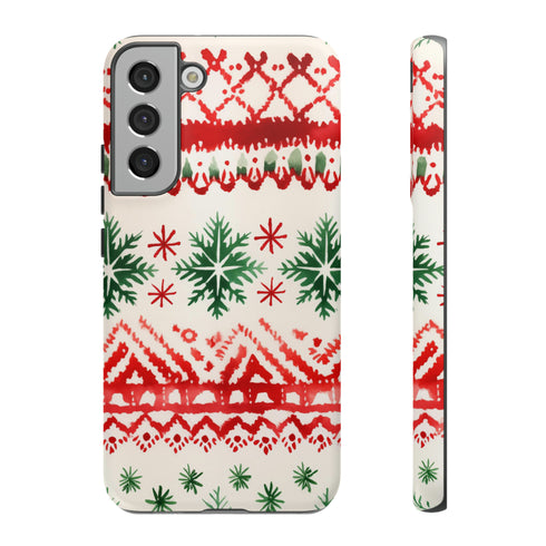 Watercolor Study of Christmas Patterns - Impact Resistant Phone Case Samsung Galaxy S22 Plus Matte